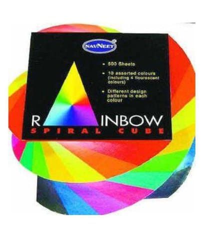 Navneet Rainbow Spiral Cube Assorted Colour 500 Sheets