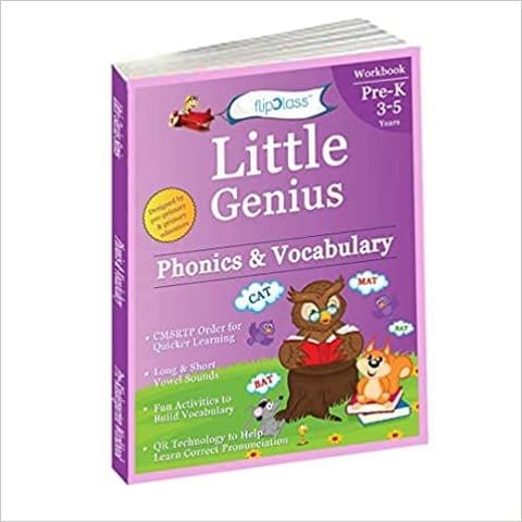 flipClass Little Genius Phonics & Vocabulary Pre-Kindergarten Workbook - English