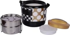 Jayco Royale 2 Senior Hot Lunch Pack, 2 Stainless Steel Tiffin Box Set, Black 2 Containers Lunch Box  (620 ml)