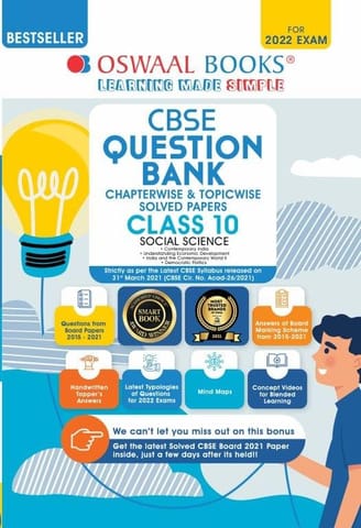 Oswaal CBSE Question Bank Class 10 Social Science Book Chapterwise & Topicwise Includes Objective Types & MCQ’s (For 2022 Exam)