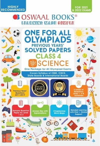 One for All Olympiad Previous Years Solved Papers, Class-4 Science Book (For 2022 Exam)