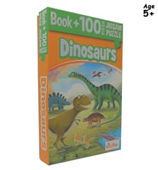 Pegasus Games & Puzzles Dinosaurs - Book + 100 Pieces Jigsaw Puzzle