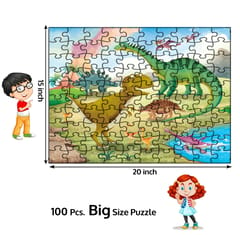 Pegasus Games & Puzzles Dinosaurs - Book + 100 Pieces Jigsaw Puzzle