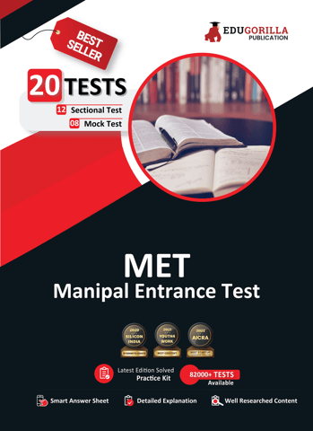 Manipal Entrance Test 2023 (MET) Manipal Academy of Higher Education (MAHE) - 8 Full Length Mock Tests and 12 Sectional Tests with Free Access to Online Tests